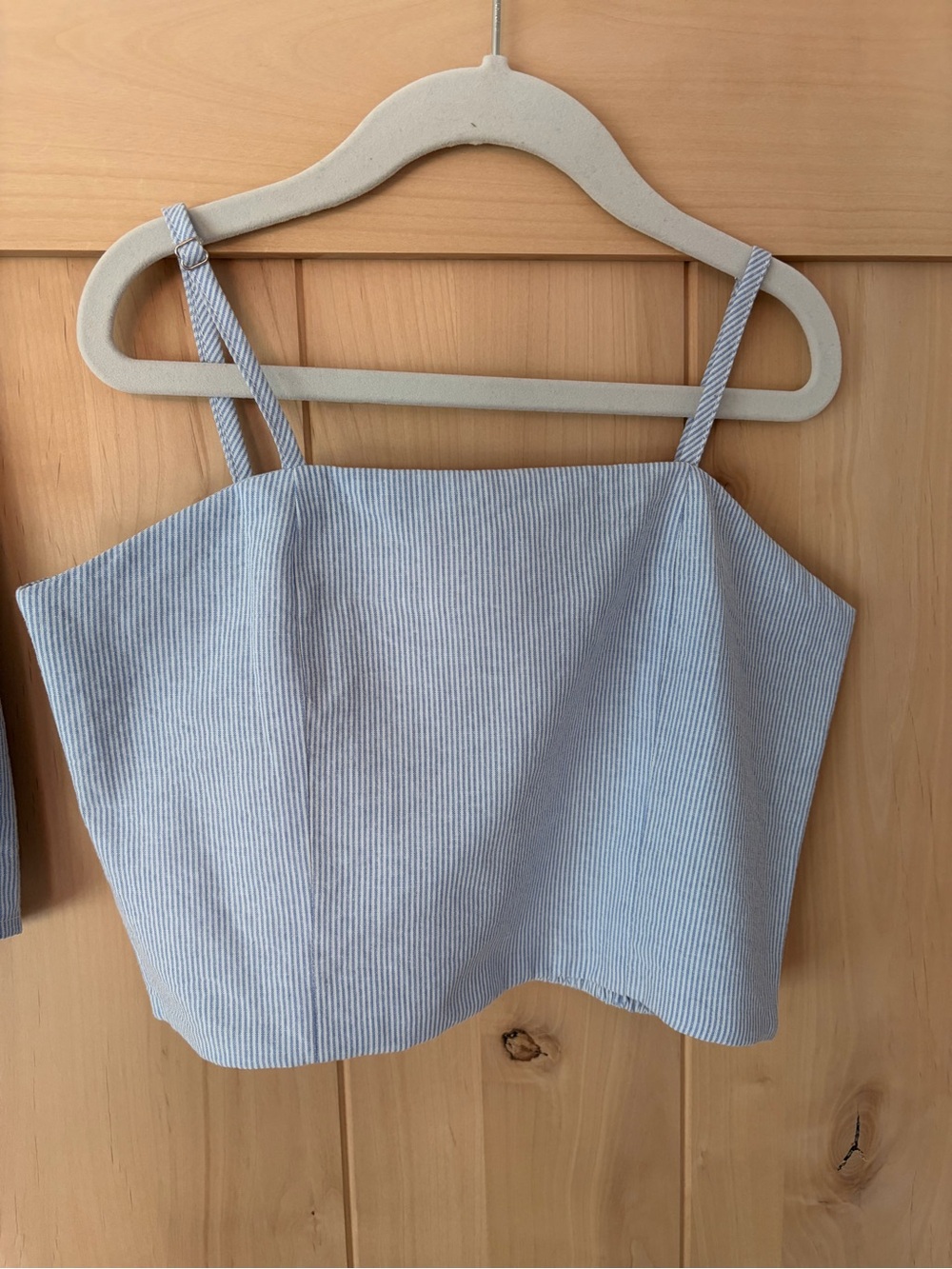 Striped Blue Tie-Waist Skort and Tank Top for Girls - Picture 5 of 8